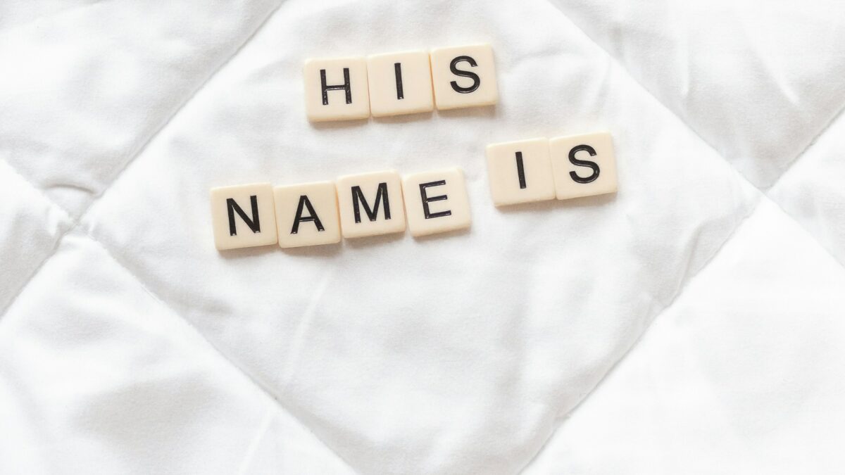 Changing a Child's Name using letter blocks.