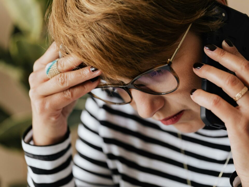 Distressed pensioner on the phone